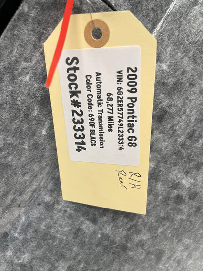 2009 Pontiac G8 GT Rear RH Passenger Door Panel  OEM - Day's Parts Yard