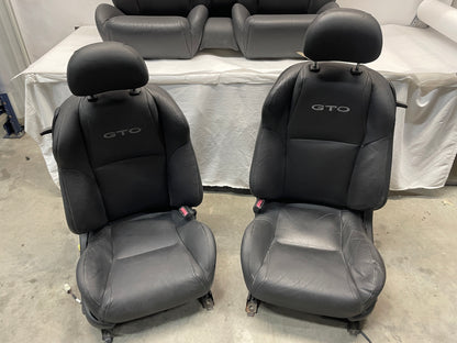 2006 Pontiac GTO Seats Front and Rear Black Leather OEM