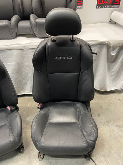 2006 Pontiac GTO Seats Front and Rear Black Leather OEM