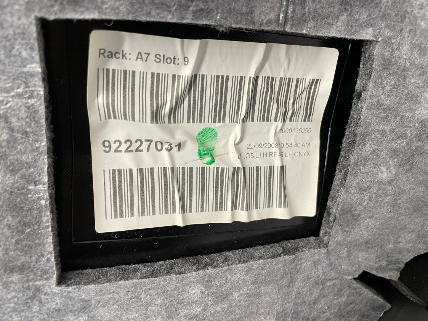 2009 Pontiac G8 LH Driver Rear Interior Door Panel Trim OEM - Day's Parts Yard