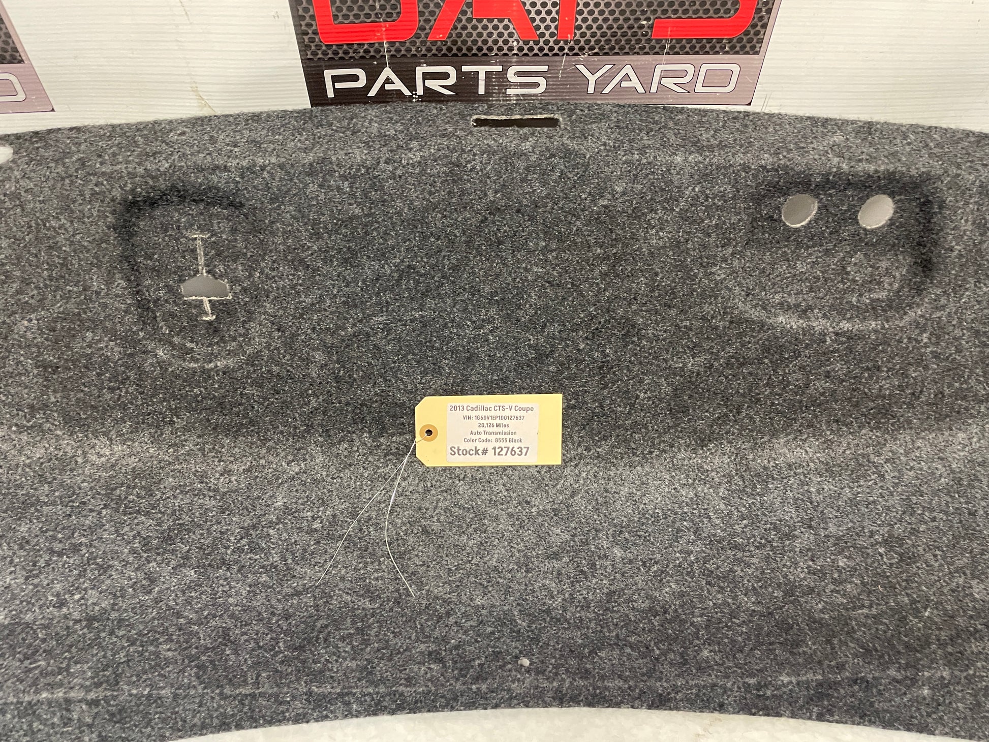 2013 Cadillac CTS-V Coupe Trunk Deck Lid Liner Carpet Felt OEM - Day's Parts Yard