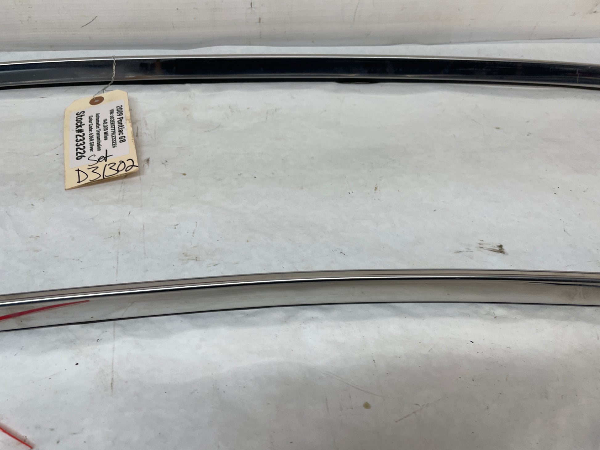 2009 Pontiac G8 RH & LH Door Roof Chrome Reveal Molding Trim OEM - Day's Parts Yard