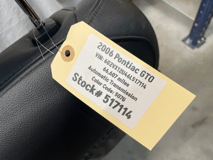 2006 Pontiac GTO Seats Front and Rear Black Leather OEM