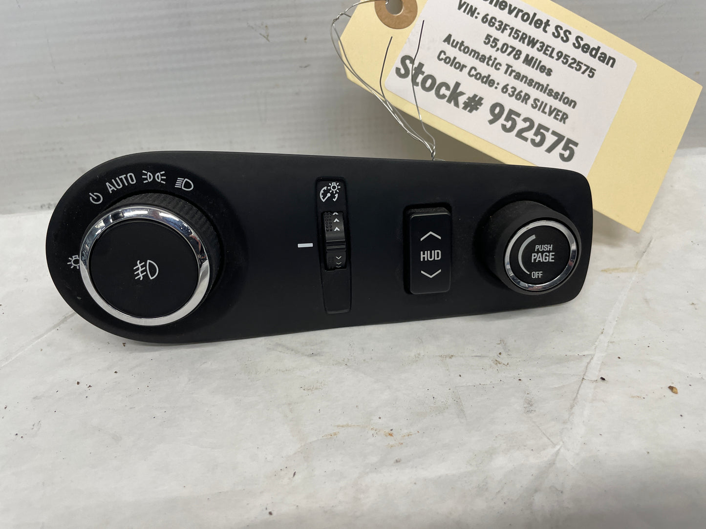 2014 Chevy SS Sedan Headlight Lamp Switch w/ Trim Plate OEM - Day's Parts Yard