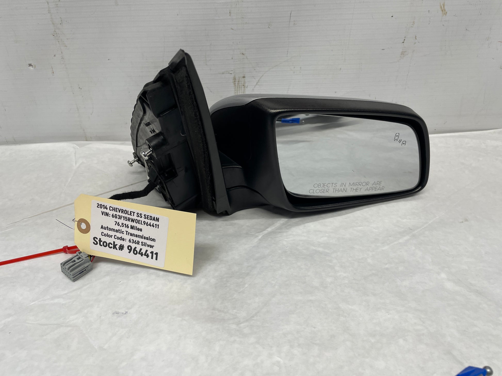 2014 Chevy SS Sedan RH Passenger Exterior Side Mirror Black OEM - Day's Parts Yard