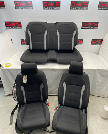 2022 Chevy Camaro SS Seats Front and Rear Black and Gray Cloth OEM