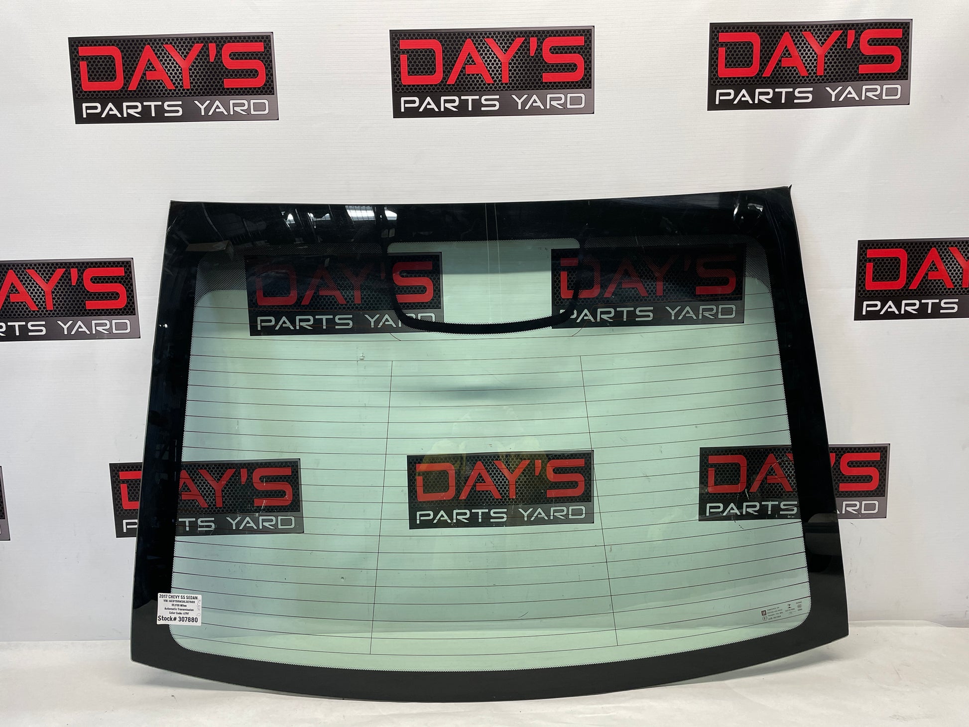 2017 Chevy SS Sedan Rear Back Glass Windshield Window OEM LOCAL PICK UP - Day's Parts Yard