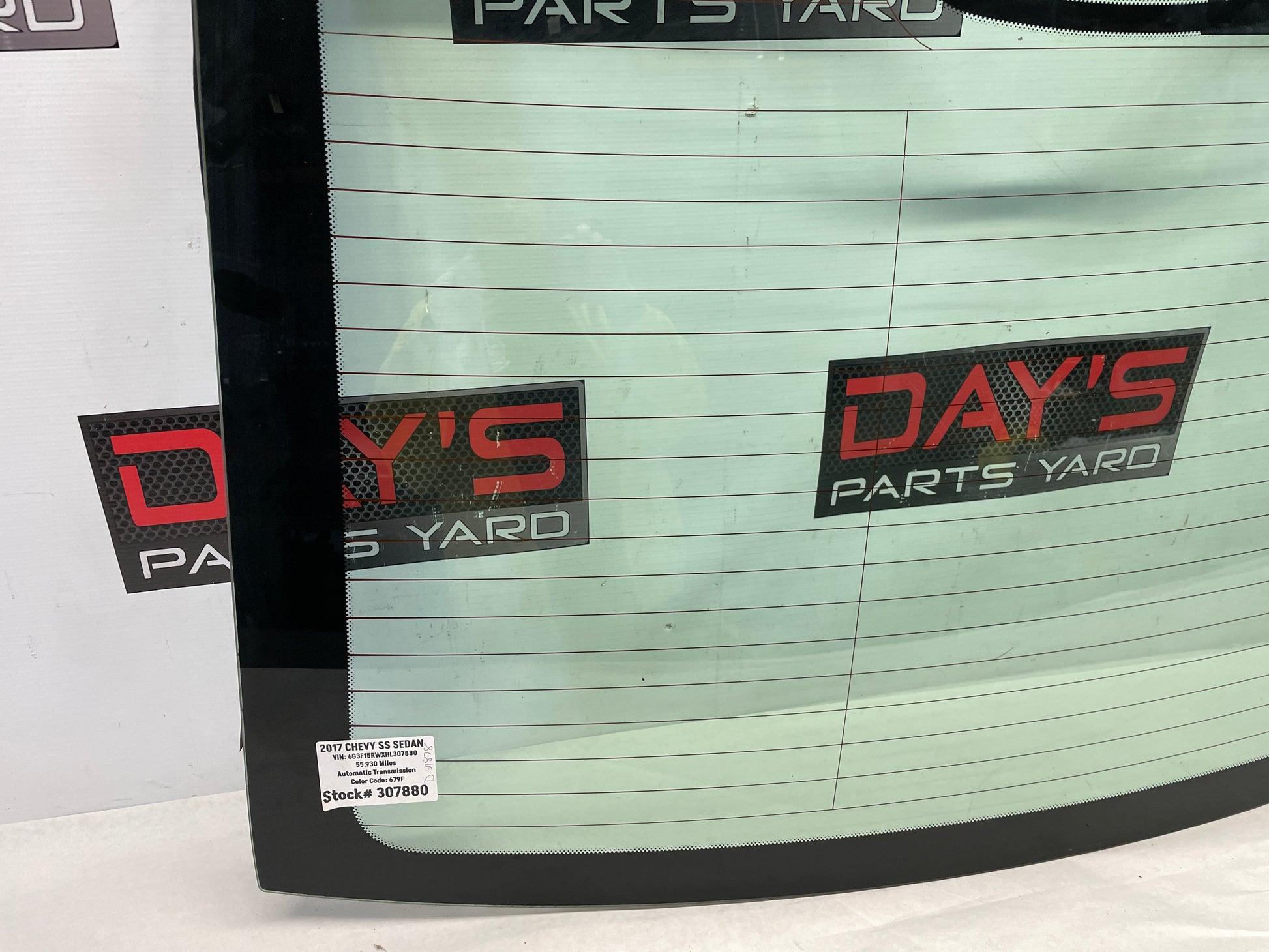 2017 Chevy SS Sedan Rear Back Glass Windshield Window OEM LOCAL PICK UP - Day's Parts Yard