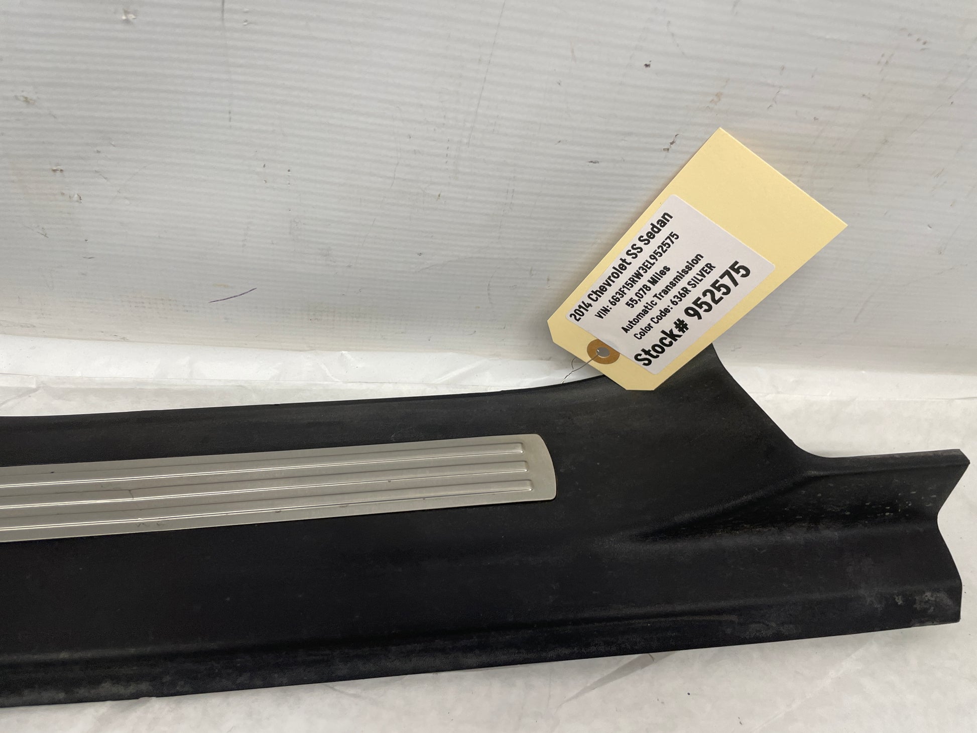 2014 Chevy SS Sedan RH Passenger Rear Door Scuff Sill Plate Panel Trim OEM - Day's Parts Yard