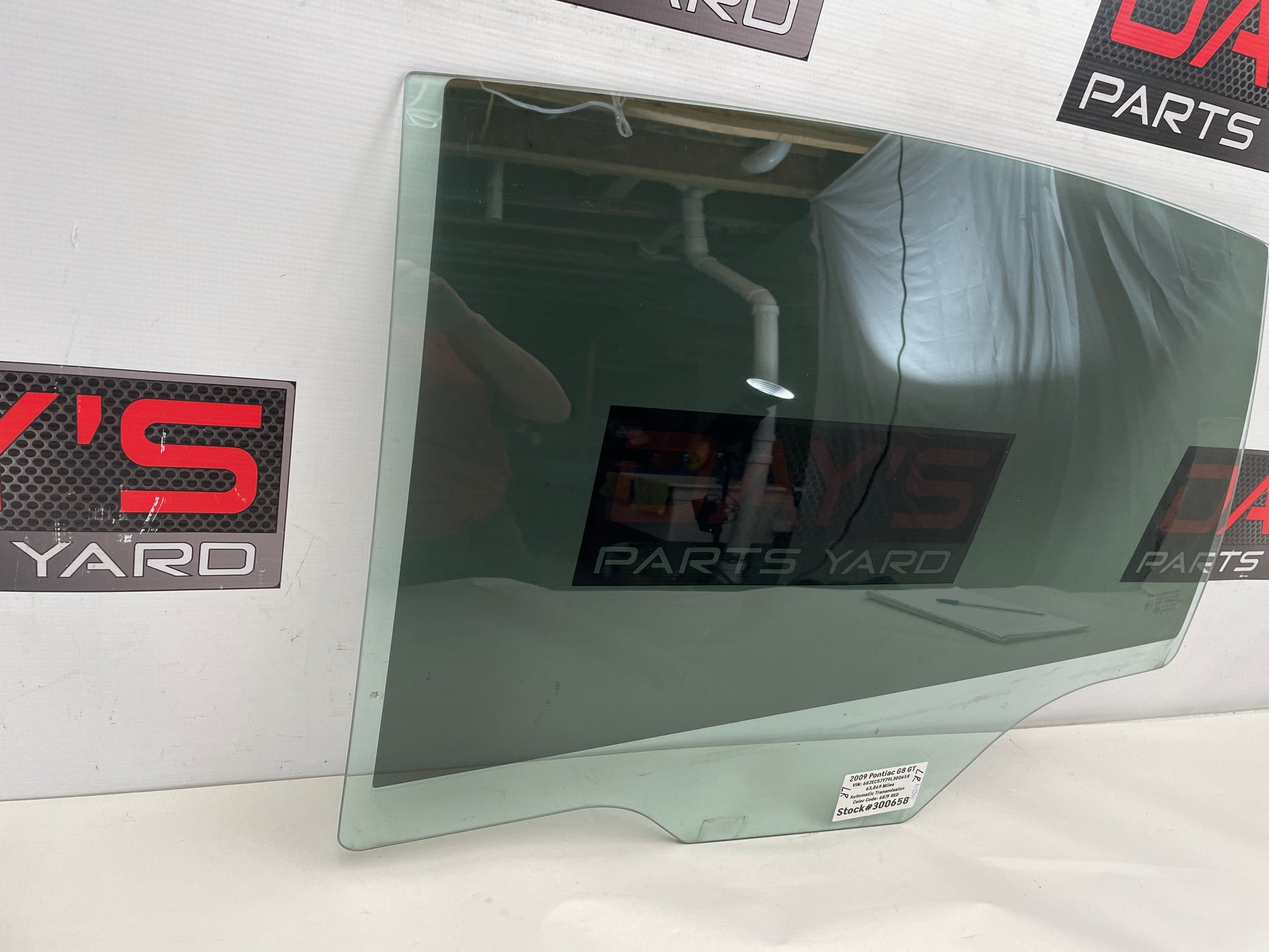 2009 Pontiac G8 GT Rear LH Driver Window Door Glass OEM - Day's Parts Yard