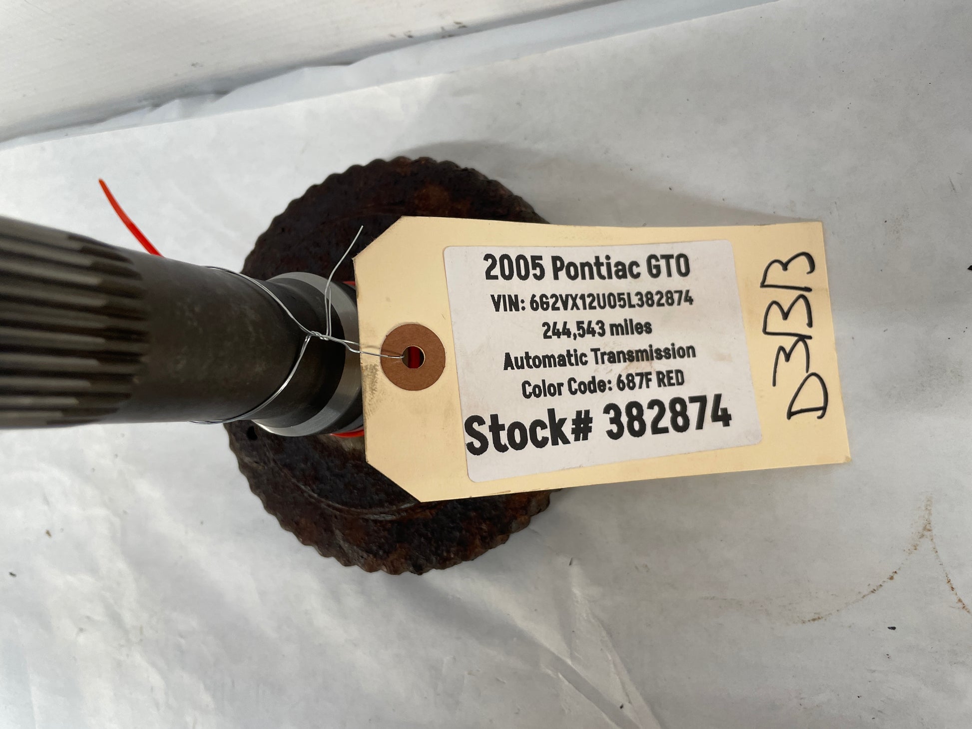 2009 Pontiac G8 RH Passenger Driveshaft Drive Shaft Rear End Shaft OEM - Day's Parts Yard