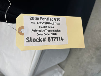 2006 Pontiac GTO Headliner Head Liner Black Suede Board OEM