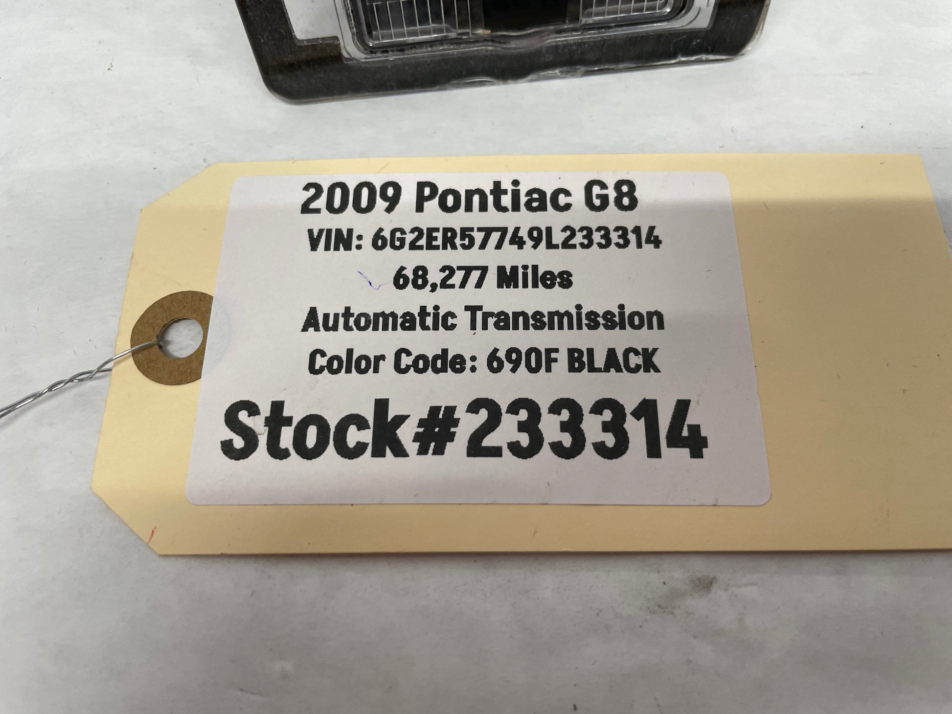 2009 Pontiac G8 LH Driver License Plate Tag Light OEM - Day's Parts Yard