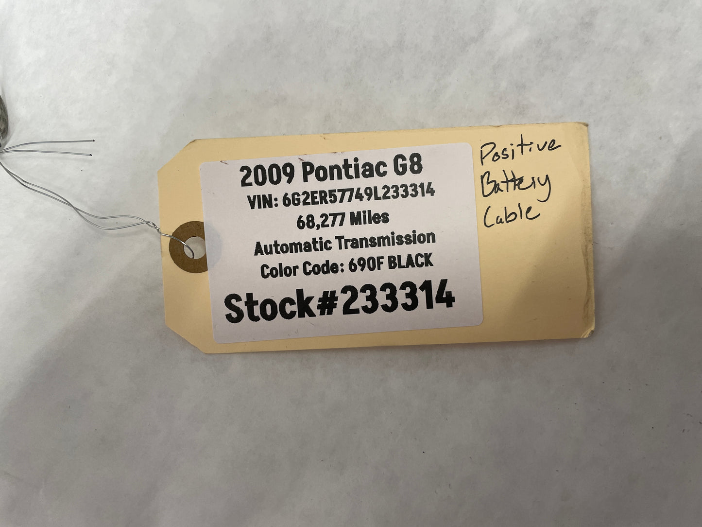 2009 Pontiac  Positive Battery Cable Wire Wiring Harness OEM - Day's Parts Yard