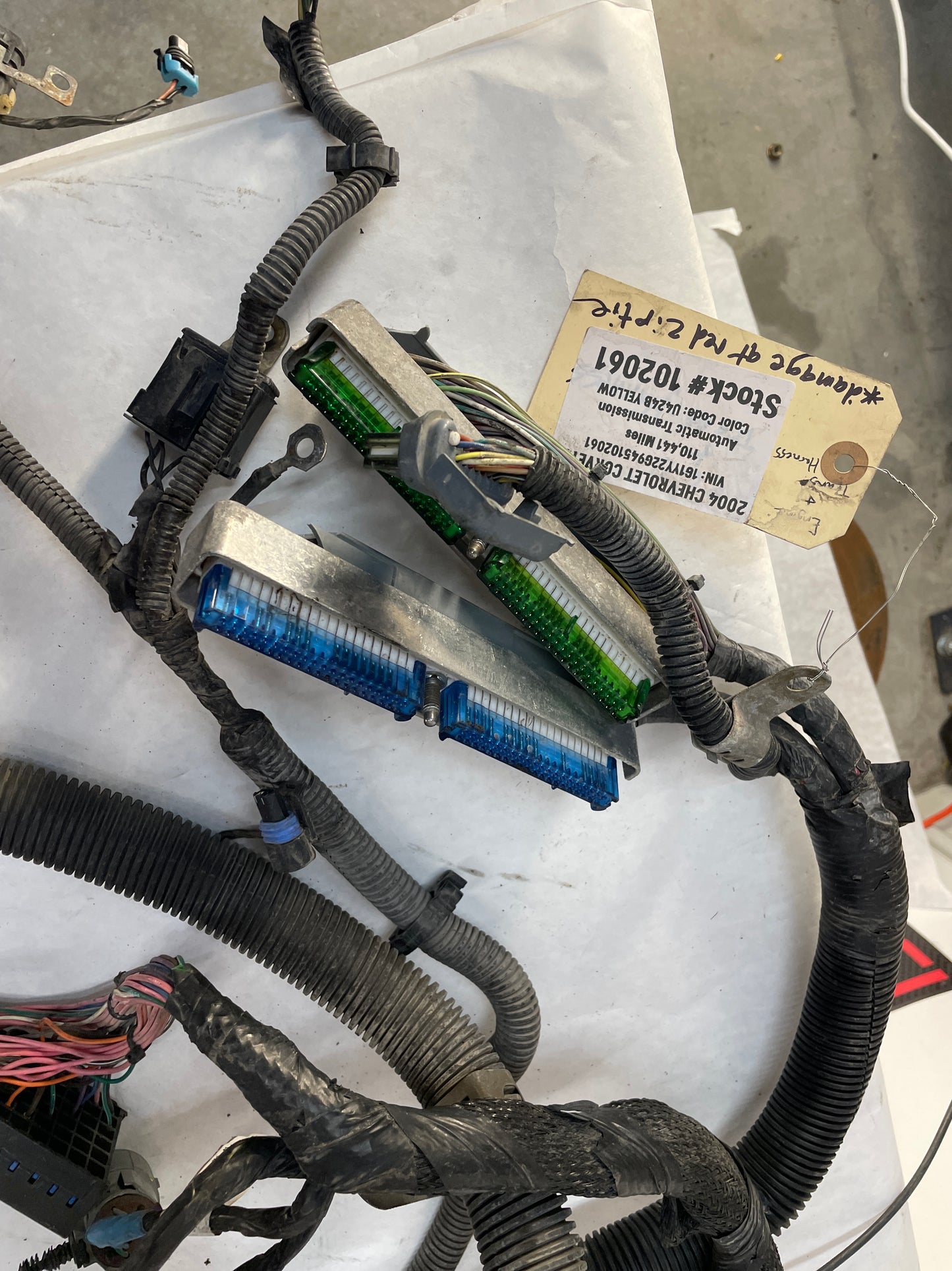 2004 Chevy C5 Corvette Engine Motor Automatic Transmission Wire Wiring Harness DAMAGE - Day's Parts Yard