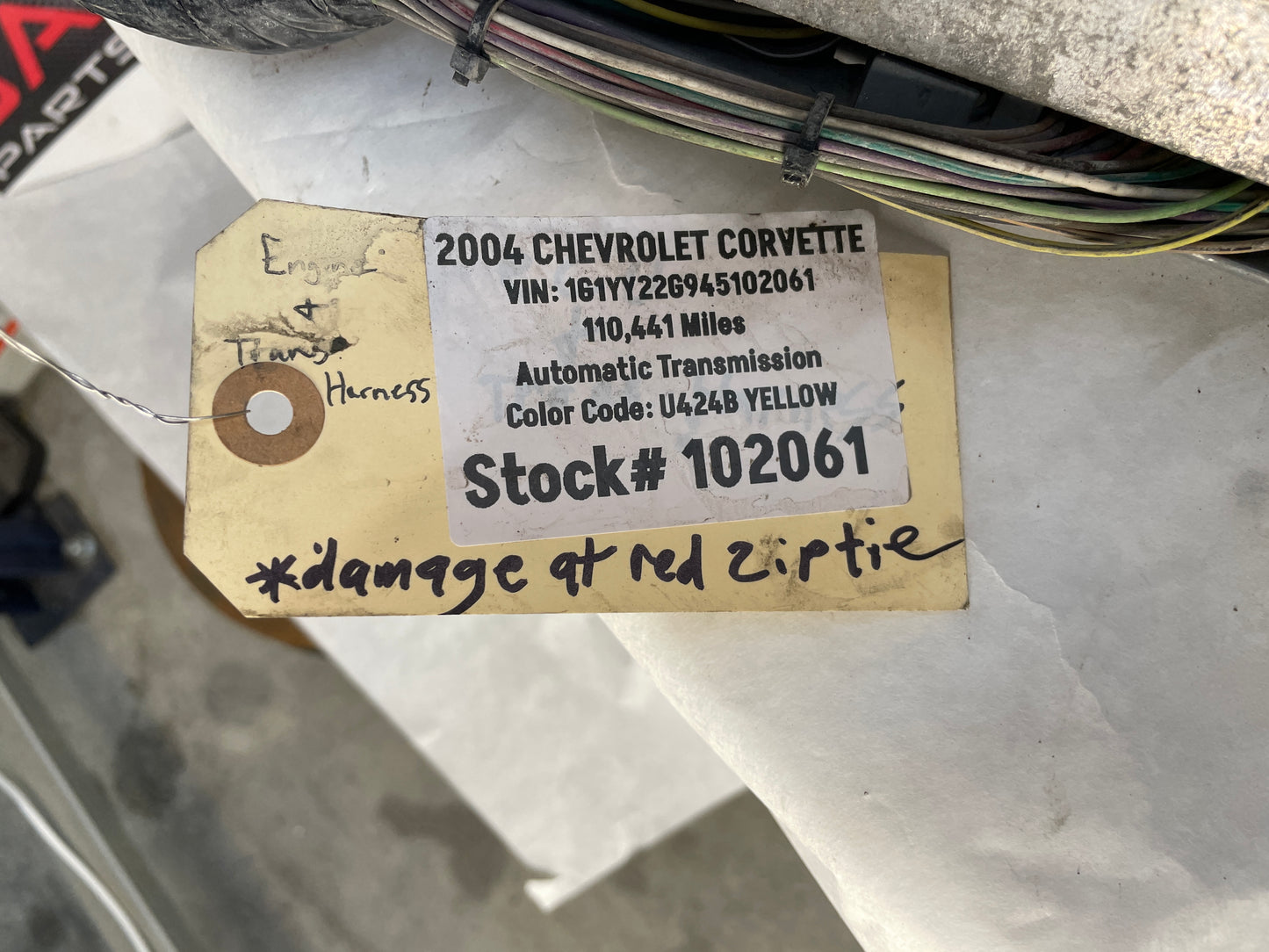 2004 Chevy C5 Corvette Engine Motor Automatic Transmission Wire Wiring Harness DAMAGE - Day's Parts Yard