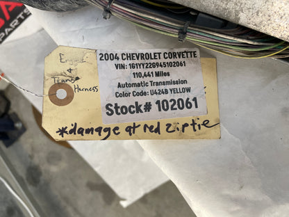 2004 Chevy C5 Corvette Engine Motor Automatic Transmission Wire Wiring Harness DAMAGE - Day's Parts Yard