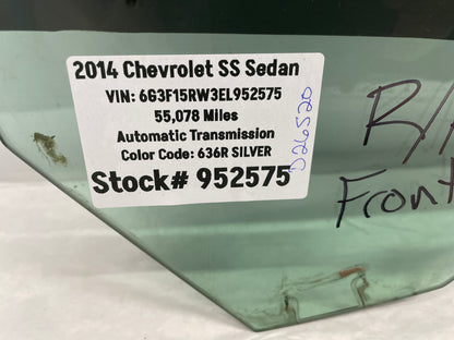 2014 Chevy SS Sedan RH Passenger Front Door Window Glass OEM - Day's Parts Yard