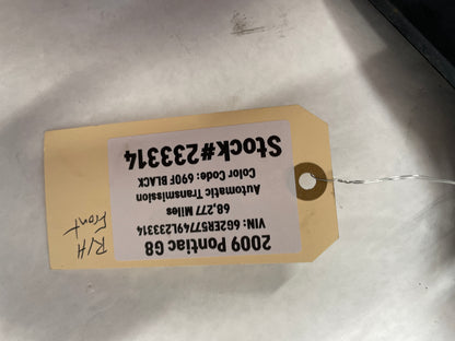 2009 Pontiac G8 RH Passenger Front Fender Wheel Well Liner House OEM - Day's Parts Yard