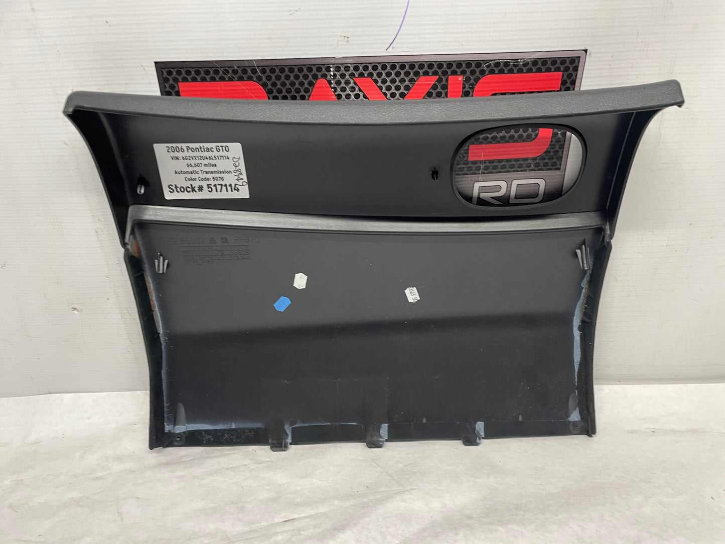 2006 Pontiac GTO Glovebox Compartment Door Skin Cover OEM