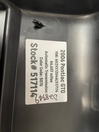 2006 Pontiac GTO Glovebox Compartment Door Skin Cover OEM