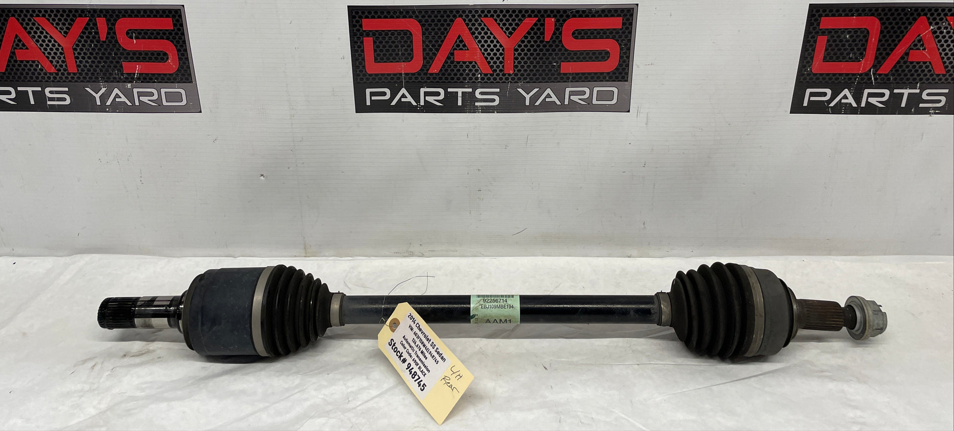 2014 Chevy SS Sedan LH Driver Rear CV Axle Half Shaft OEM - Day's Parts Yard
