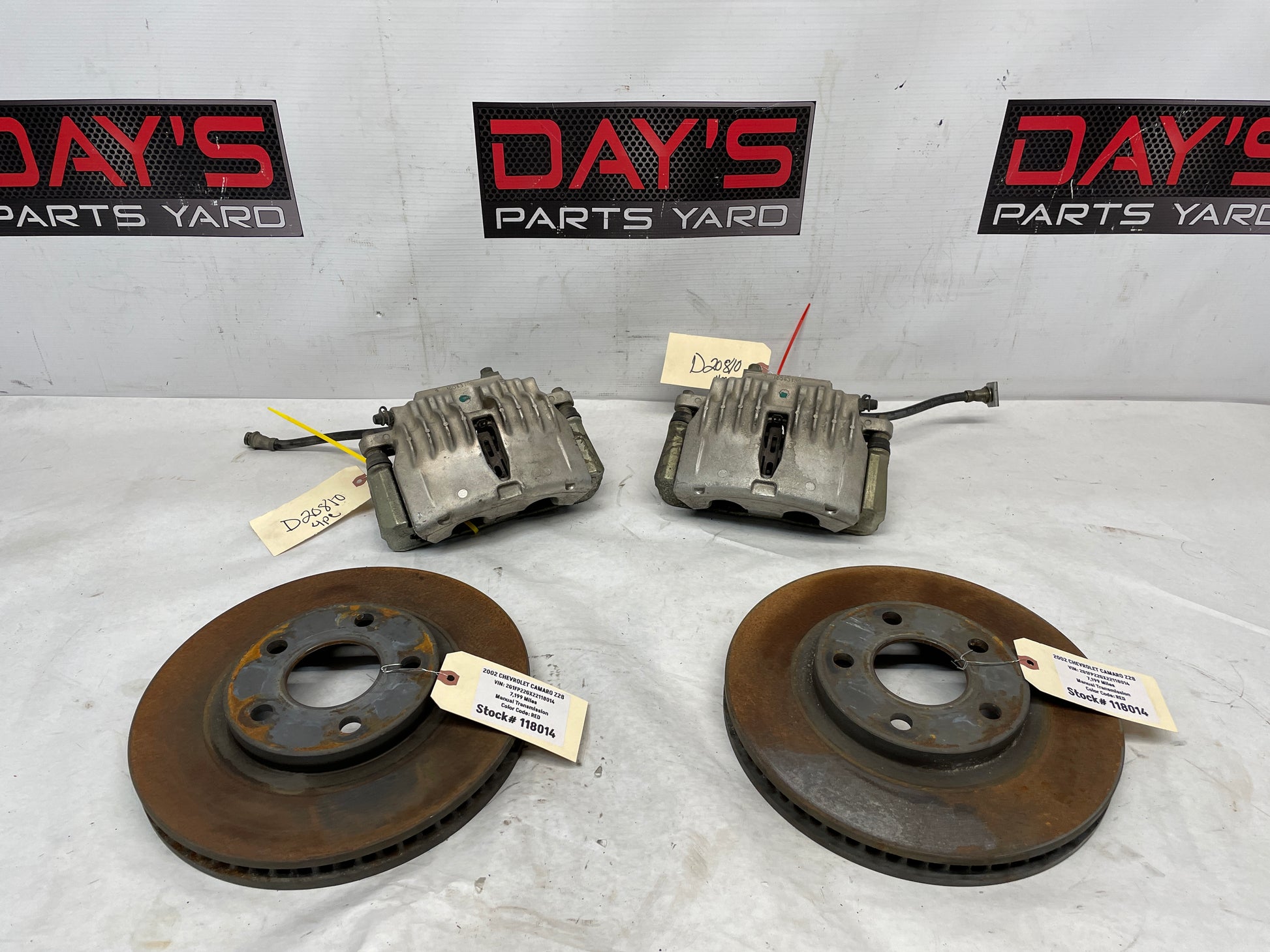 2002 Chevy Camaro Z28 Front Brake Calipers & Rotors OEM - Day's Parts Yard