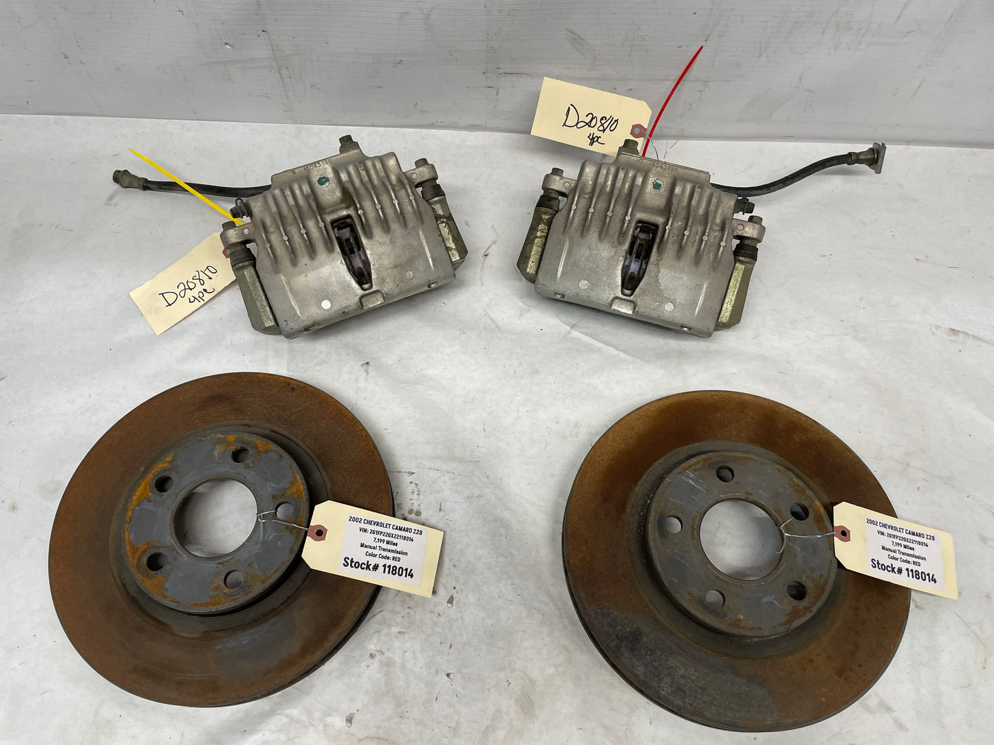 2002 Chevy Camaro Z28 Front Brake Calipers & Rotors OEM - Day's Parts Yard