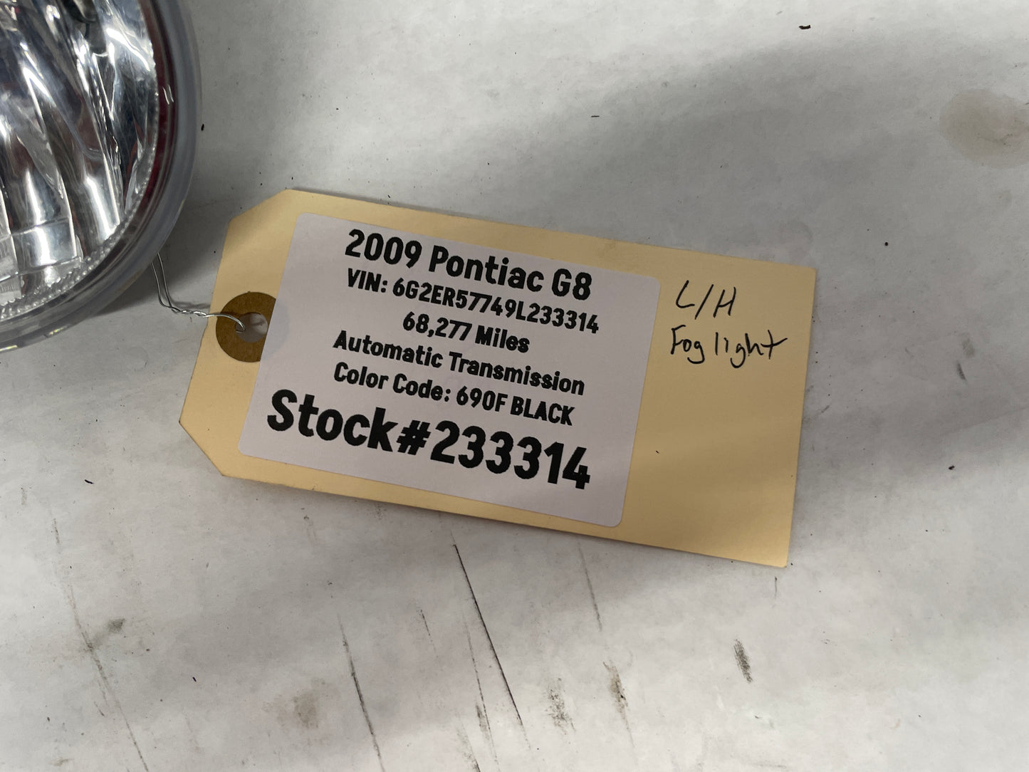 2009 Pontiac G8 LH Driver Fog Light OEM - Day's Parts Yard