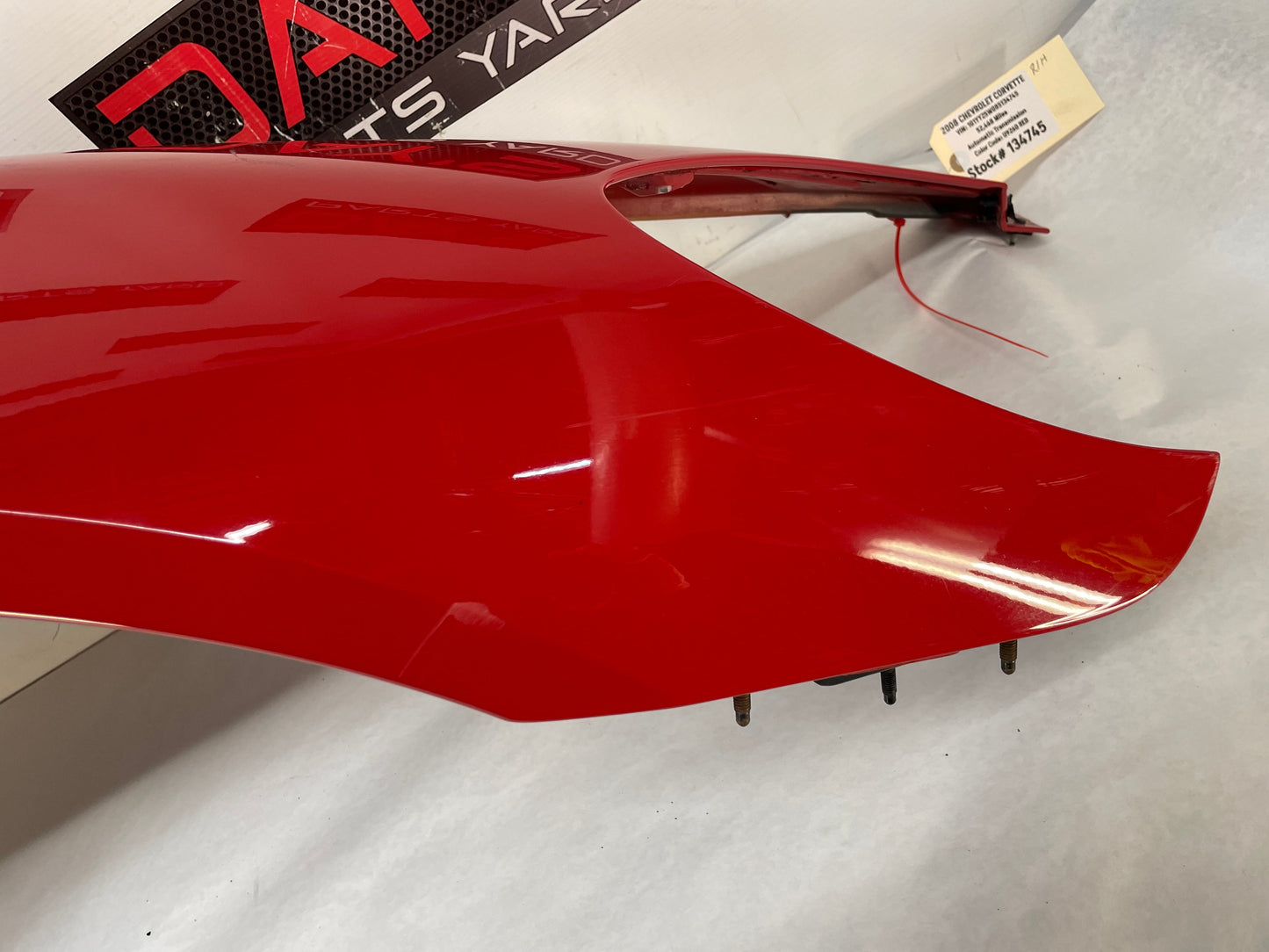 2008 Chevy C6 Corvette RH Passenger Front Fender Red OEM