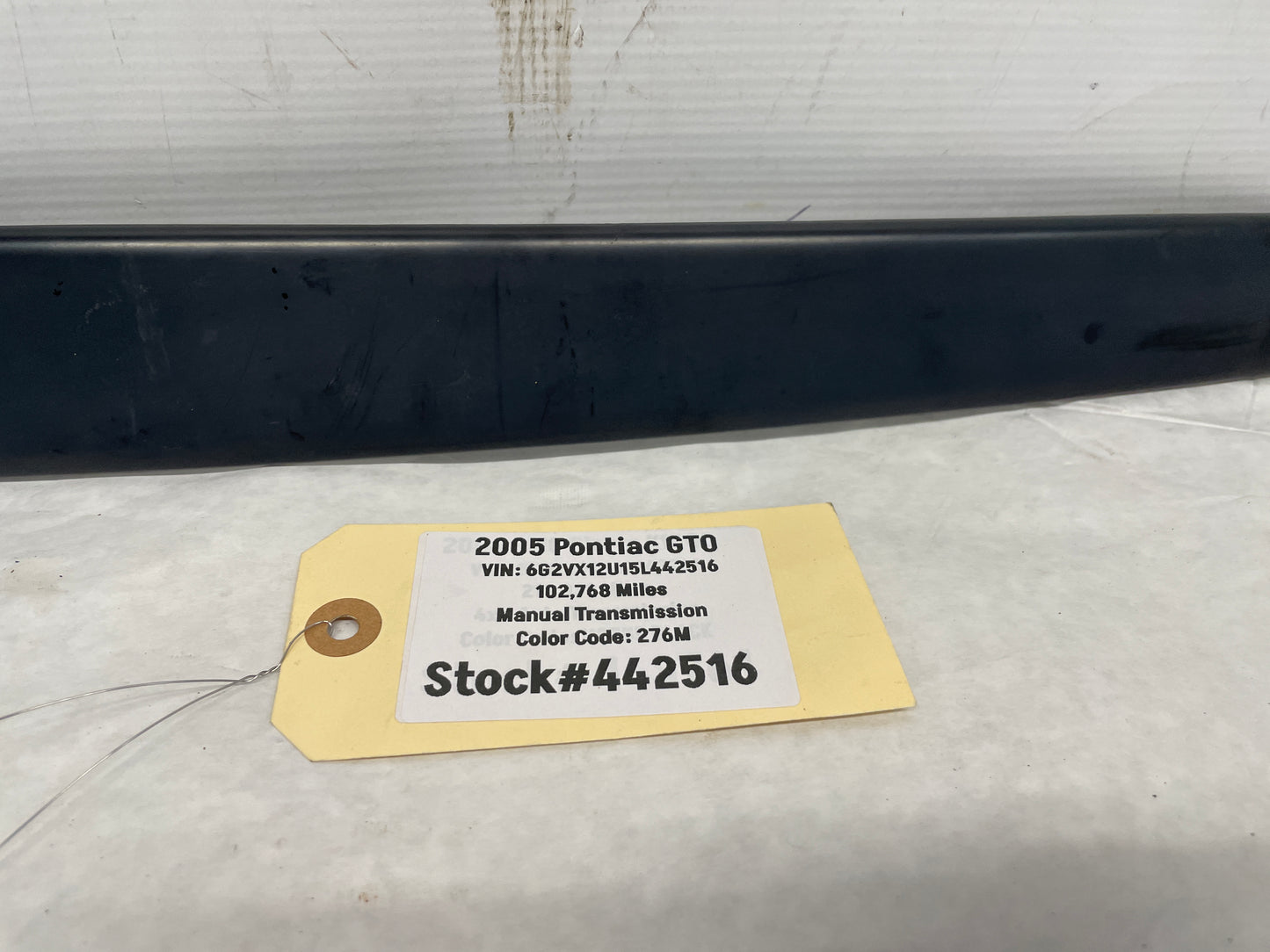 2005 Pontiac GTO LH Driver Exterior B Pillar Window Trim Applique Cover OEM - Day's Parts Yard
