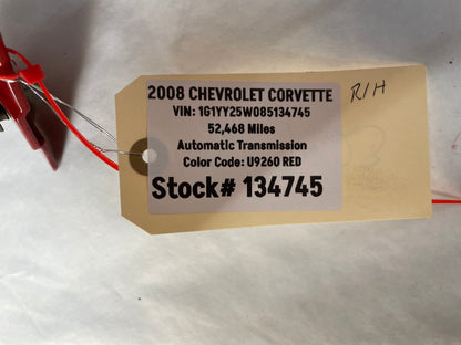 2008 Chevy C6 Corvette RH Passenger Front Fender Red OEM