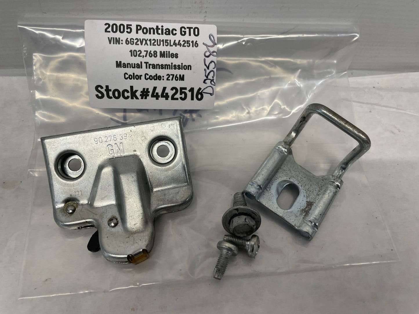 2005 Pontiac GTO Rear Trunk Deck Lid Latch & Striker OEM - Day's Parts Yard