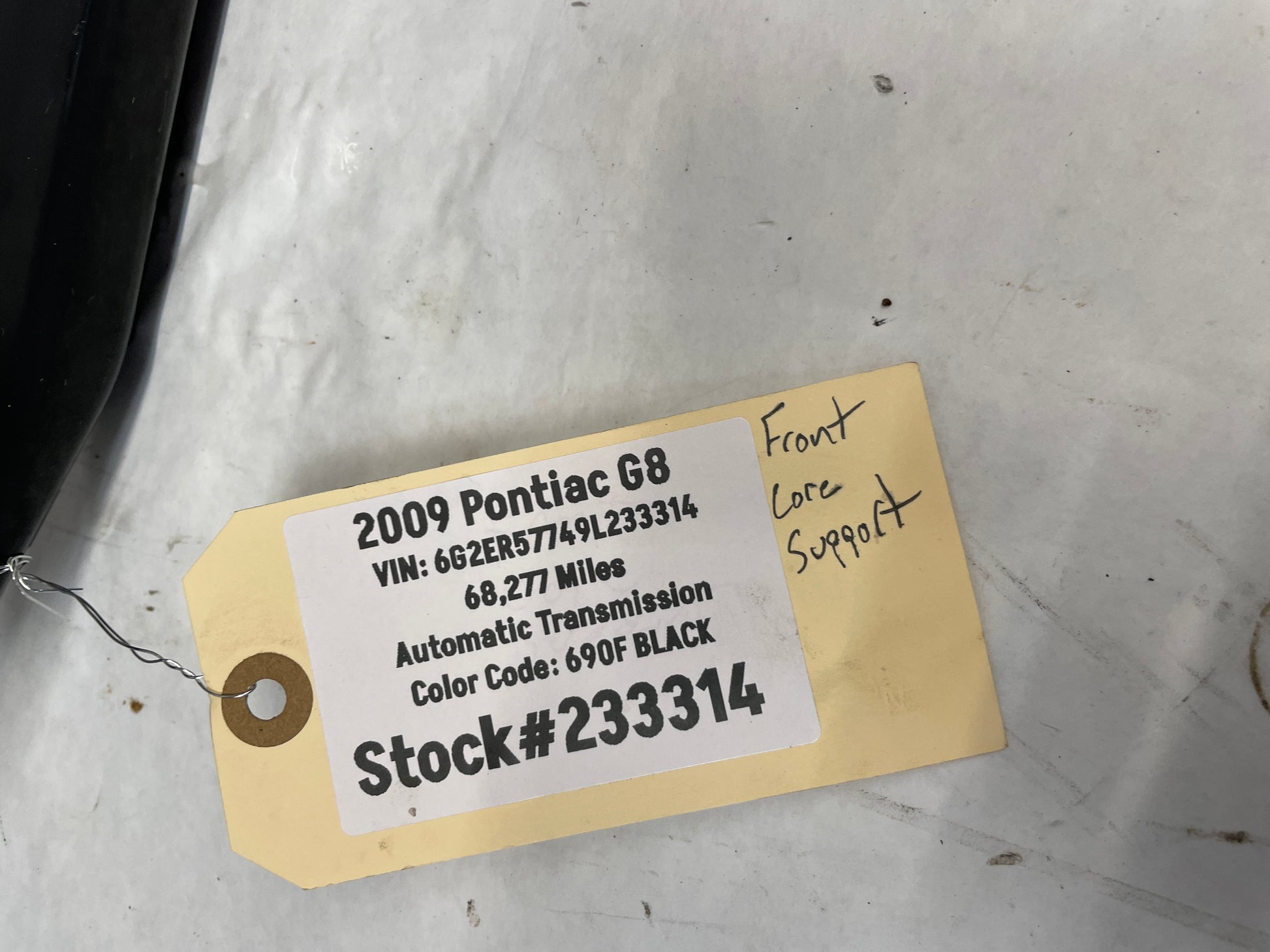 2009 Pontiac G8 Radiator Core Support Bracket - Day's Parts Yard