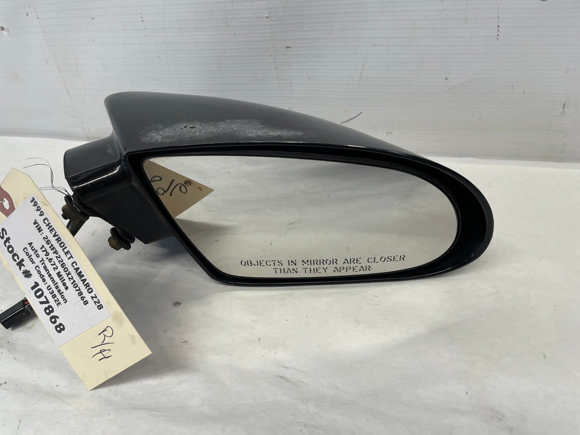 1999 Chevy Camaro Z28 RH Passenger Exterior Mirror Black OEM - Day's Parts Yard
