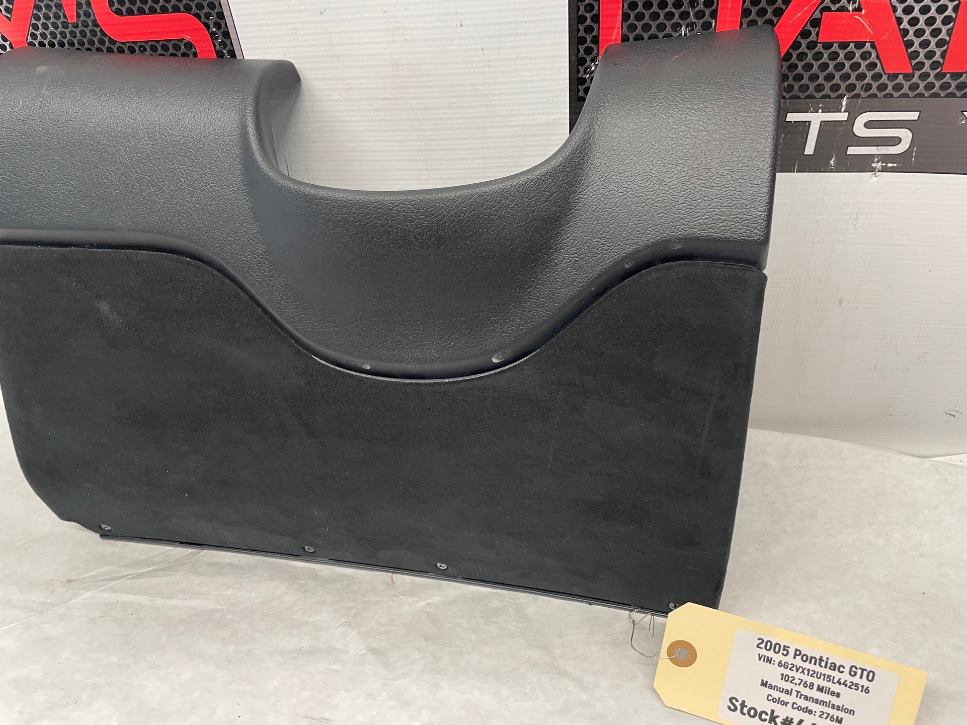 2005 Pontiac GTO Black Suede Interior Knee Bolster Fuse Box Block Cover OEM - Day's Parts Yard