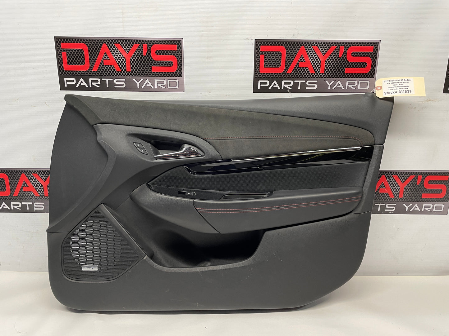 2017 Chevy SS Sedan RH Passenger Front Interior Door Panel OEM - Day's Parts Yard