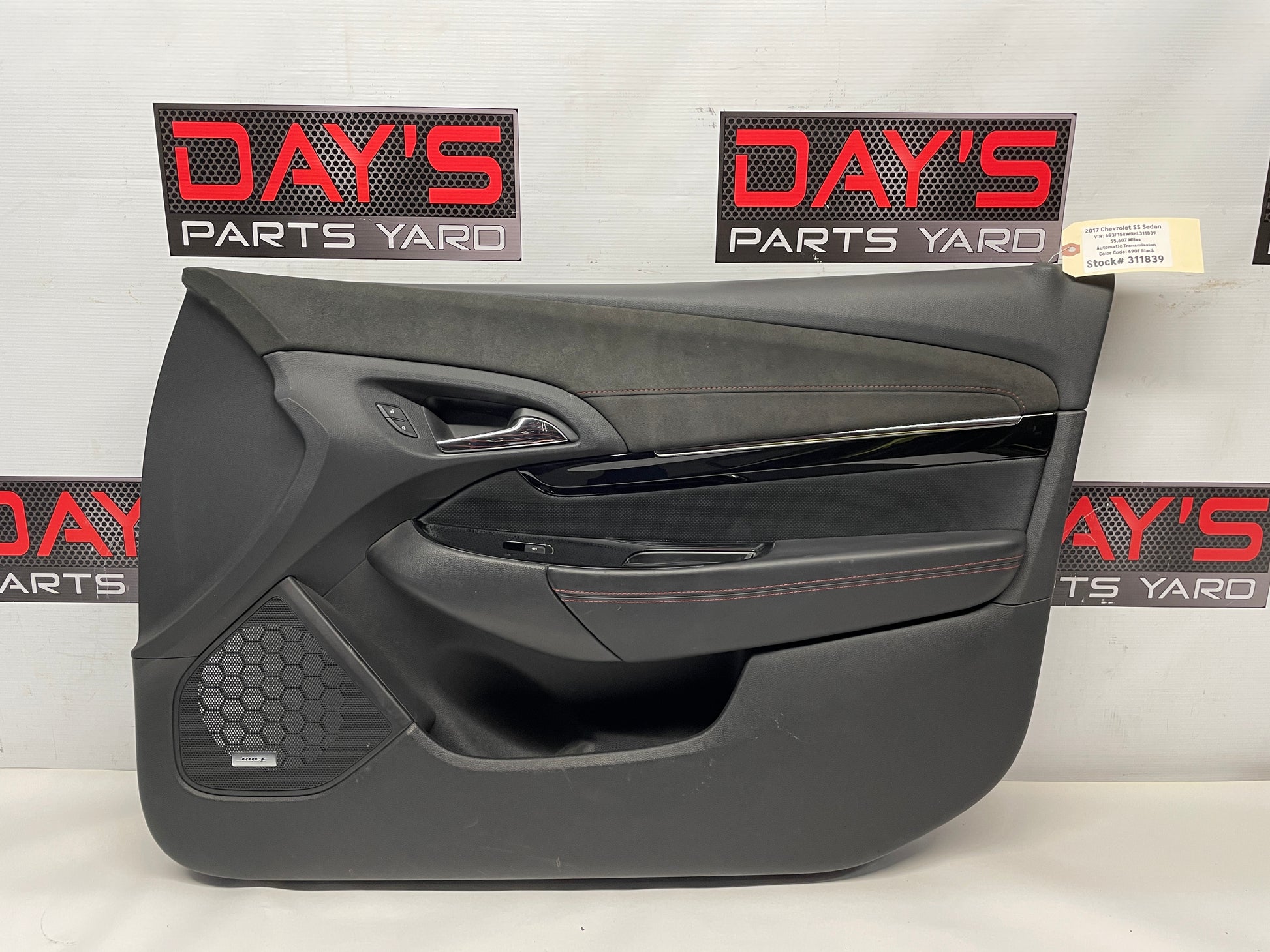2017 Chevy SS Sedan RH Passenger Front Interior Door Panel OEM - Day's Parts Yard