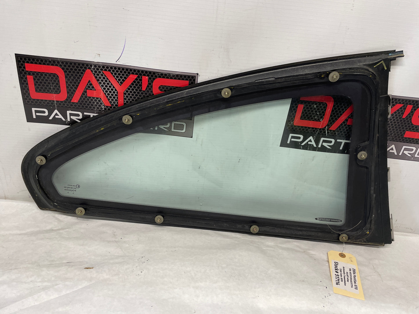 2006 Pontiac GTO LH Driver Rear Quarter Window Glass OEM