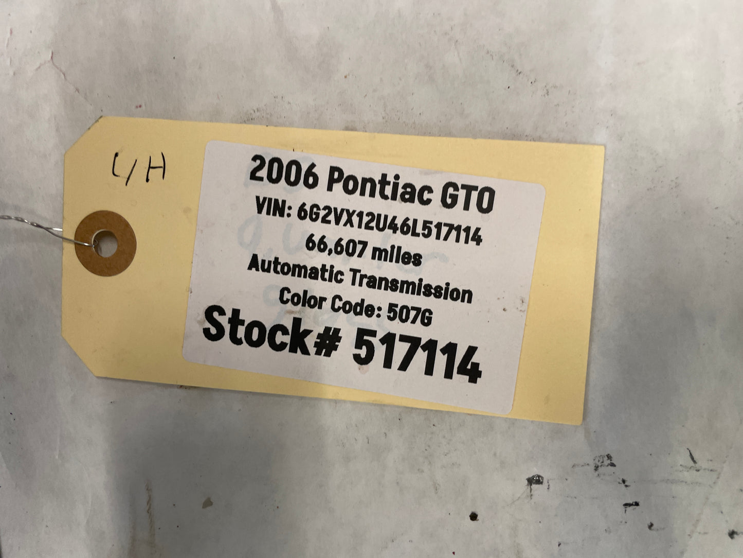 2006 Pontiac GTO LH Driver Rear Quarter Window Glass OEM