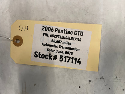 2006 Pontiac GTO LH Driver Rear Quarter Window Glass OEM