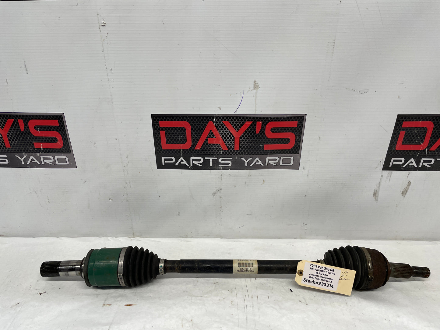 2009 Pontiac G8 LH Driver Rear CV Axle Half Shaft OEM - Day's Parts Yard