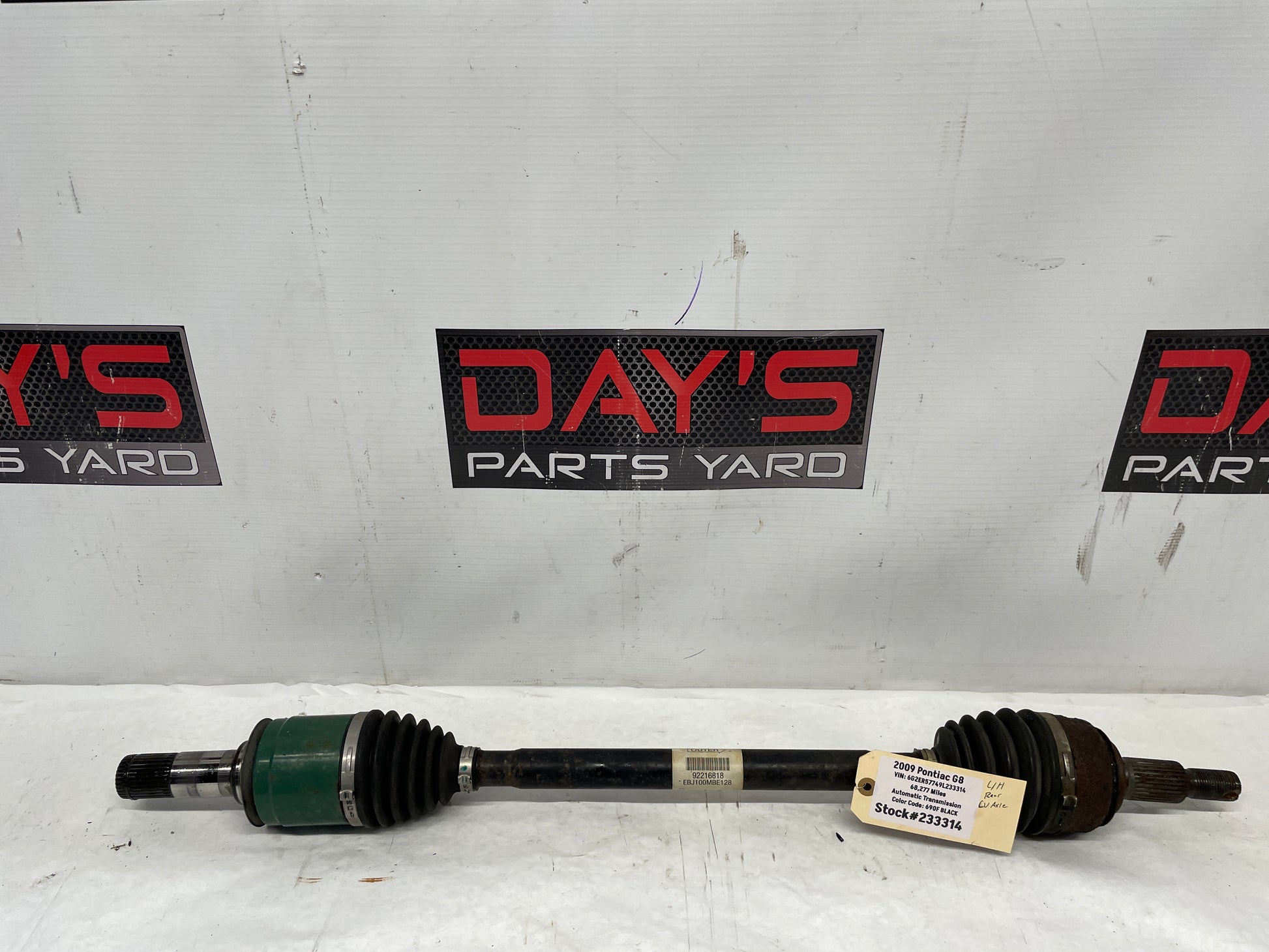 2009 Pontiac G8 LH Driver Rear CV Axle Half Shaft OEM - Day's Parts Yard