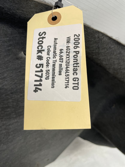 2006 Pontiac GTO Trunk Fuel Tank Trim Carpet Cover Liner OEM