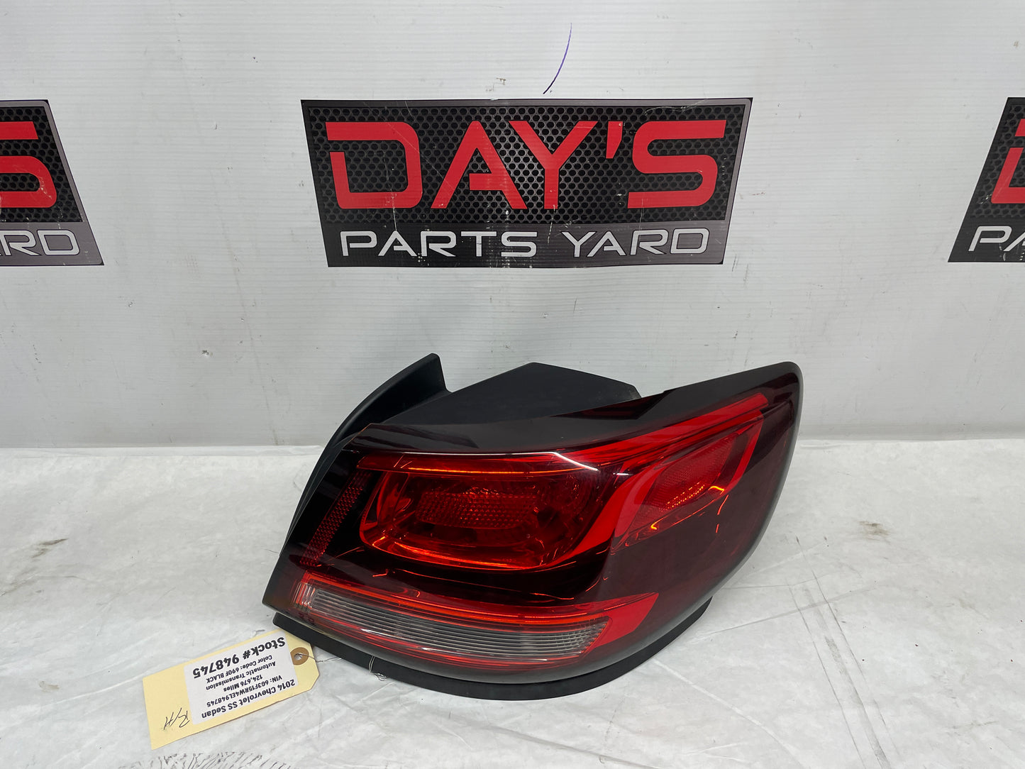 2014 Chevy SS Sedan RH Passenger Outer Tail Light Taillight Lamp OEM - Day's Parts Yard