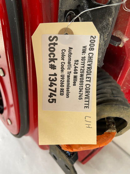 2008 Chevy C6 Corvette LH Driver Exterior Door Red OEM
