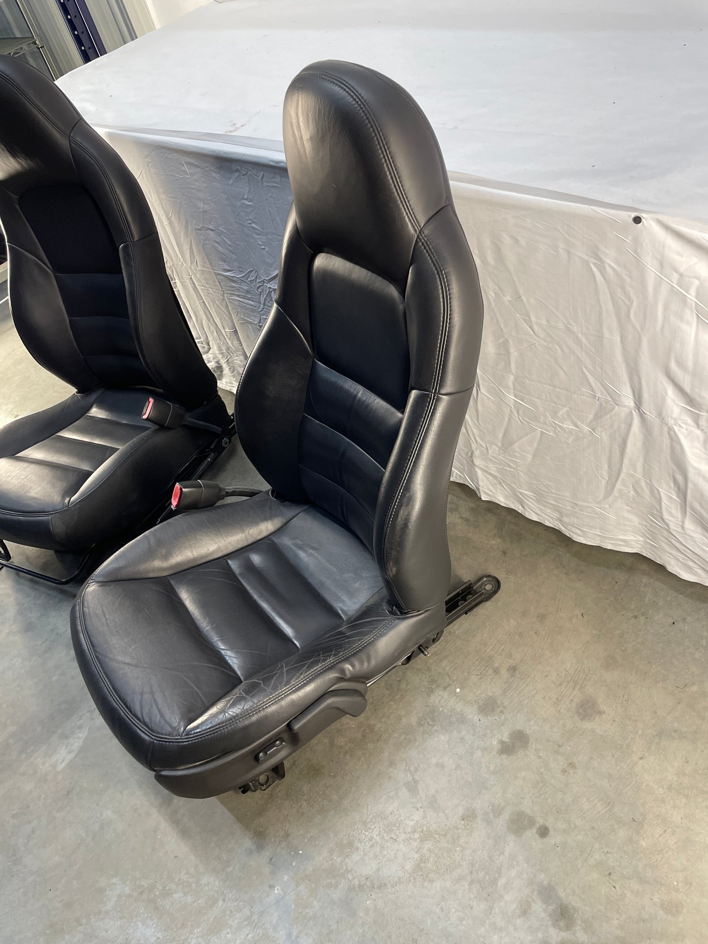 2008 Chevy C6 Corvette Seats Black Leather OEM