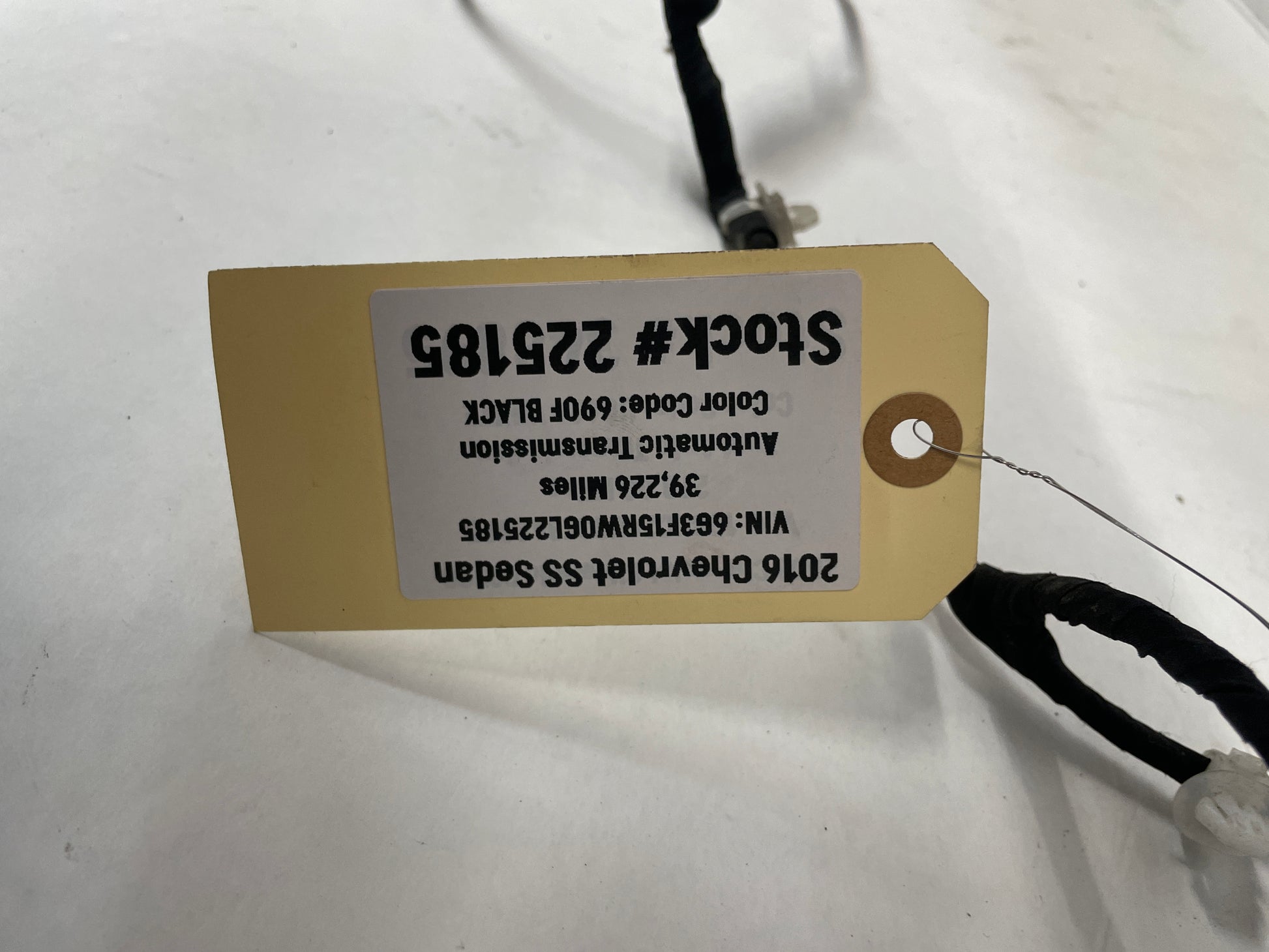 2016 Chevy SS Sedan Front Bumper Fog Lamp Light Wire Wiring Harness OEM - Day's Parts Yard