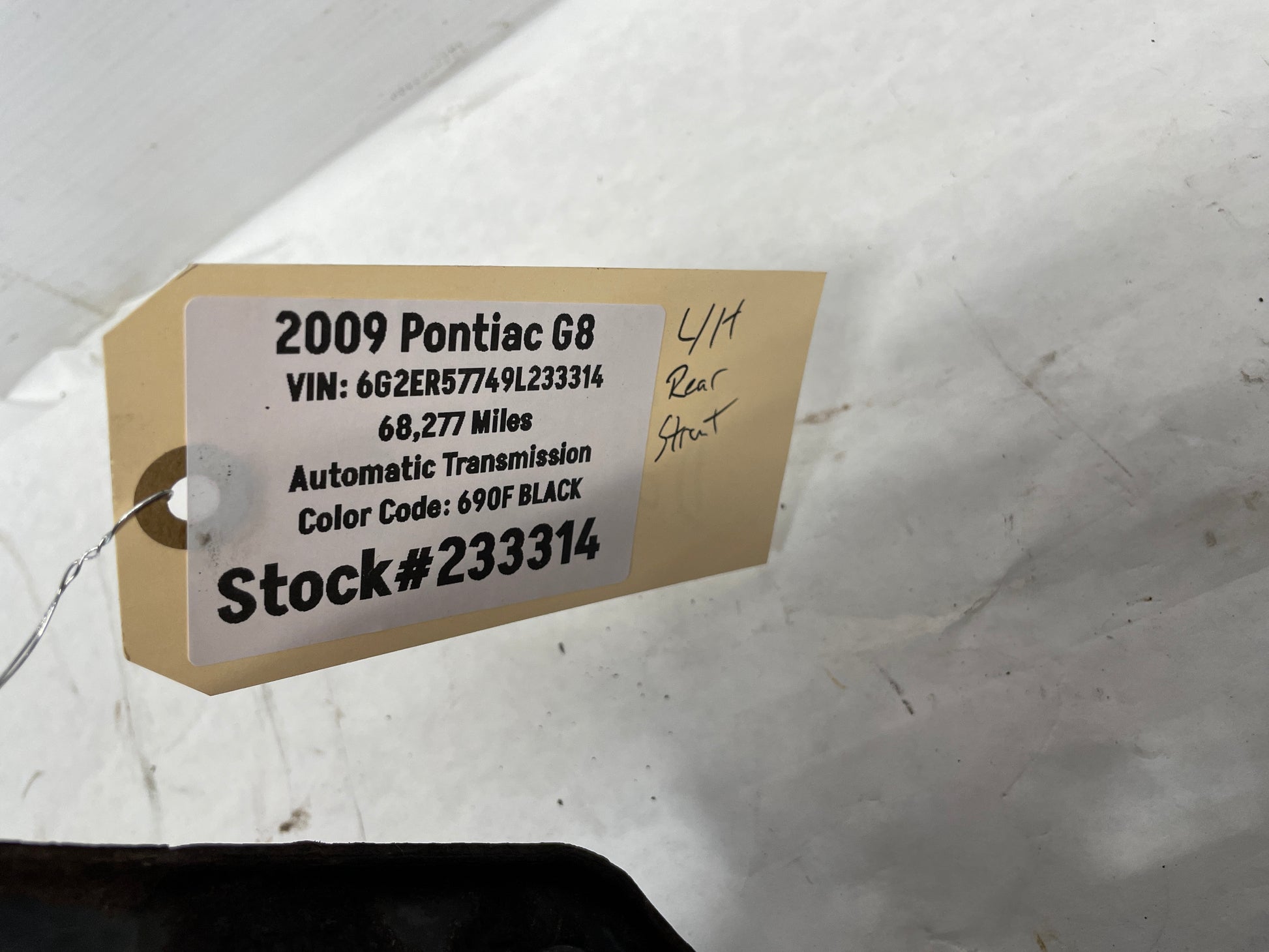 2009 Pontiac G8 LH Driver Rear Suspension Shocks Strut Absorber Assembly OEM - Day's Parts Yard