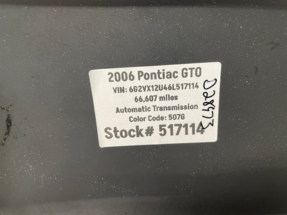 2006 Pontiac GTO Center Console Arm Rest Lid Door OEM